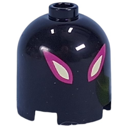 Brick Round 2 x 2 x 1 2/3 Dome Top, Hollow Stud with Dark Purple and Bright Light Yellow Eyes print (30151bpr0003)