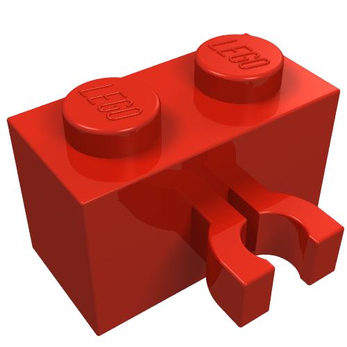 Brick Special 1 x 2 with Vertical Clip [Thick U Clip] (30237a)