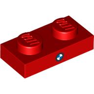 Plate 1 x 2 with BMW Logo print (3023pr0006)