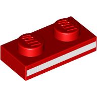 Plate 1 x 2 with White Stripe print (3023pr0011)