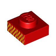 Plate 1 x 1 with Bright Light Orange Squares print (3024pr0044)