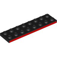 Plate 2 x 8 with Red Side print (3034pr0001)