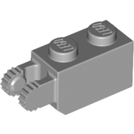 Hinge Brick 1 x 2 Locking with 2 Fingers Vertical End, 9 Teeth (30365)