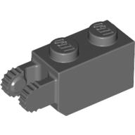 Hinge Brick 1 x 2 Locking with 2 Fingers Vertical End, 9 Teeth (30365)