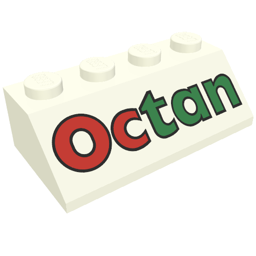 Slope 45° 2 x 4 with Octan Text Print (3037pr0009)