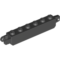 Hinge Brick 1 x 6 Locking with 1 Finger Vertical End and 2 Fingers Vertical End, 9 Teeth (30388)