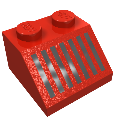 Slope 45° 2 x 2 with Black Grill Print (3039pr0009)