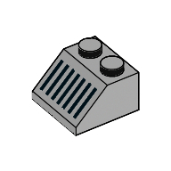 Slope 45° 2 x 2 with Black Grill Print (3039pr0009)