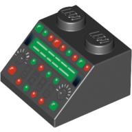 Slope 45° 2 x 2 with Complex Control Panel with Red and Green Lamps Print (3039pr0015)