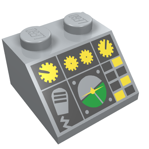 Slope 45° 2 x 2 with Flight Control Print (3039pr9969)