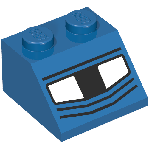Slope 45° 2 x 2 with Headlights Print (3039pr9983)