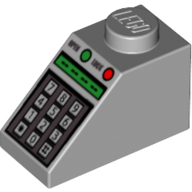 Slope 45° 2 x 1 with Bottom pin, with Green and Red Buttons and Keypad Print (3040bpr0003)