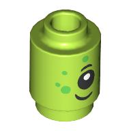 Brick Round 1 x 1 Open Stud with Alien Face print (3062bpr9964)