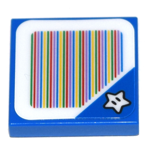 Tile 2 x 2 with Star and Barcode Print (Sticker) (3068bpr0036)