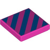 Tile 2 x 2 with Dark Blue Diagonal Stripes print (3068bpr0046)