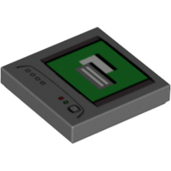 Tile 2 x 2 with Computer Monitor, White Power Switch Spot Print (3068bpr0136)