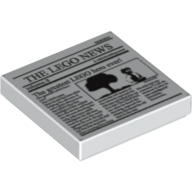 Tile 2 x 2 with Newspaper 'THE LEGO NEWS volume 3' Print (3068bpr0201)