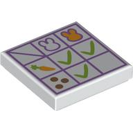 Tile 2 x 2 with Lavender Calendar, Bunnies, Carrot, Lime Marks print (3068bpr0227)