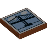 Tile 2 x 2 with Suspension Bridge Print (3068bpr0273)