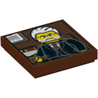 Tile 2 x 2 with Portrait of Male Minifig with Gray Hair and Beard, Black Suit print (3068bpr0292)