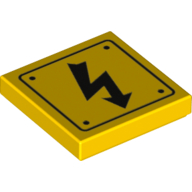 Tile 2 x 2 with Electric Danger Symbol print (3068bpr0368)