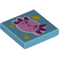 Tile 2 x 2 with Bright Pink/Magenta Axolotl print (3068bpr0429)