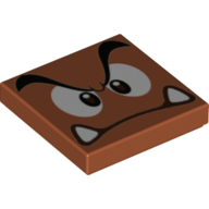 Tile 2 x 2 with Goomba Face with Low Furrowed Brow Print (3068bpr0432)