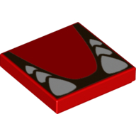 Tile 2 x 2 with White Teeth and Tongue Print (3068bpr0434)