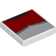Tile 2 x 2 with Red/Light Bluish Grey Shapes (Clone Trooper Chest) print (3068bpr0441)