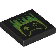 Tile 2 x 2 with Game Controller, Lime/Bright Green Pixels print (3068bpr0442)