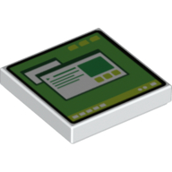 Tile 2 x 2 with Computer Monitor, Green Screen, Lime Buttons print (3068bpr0443)