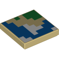 Tile 2 x 2 with Pixelated Map print (3068bpr0590)