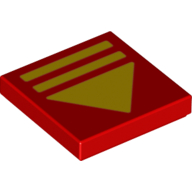 Tile 2 x 2 with Yellow Stripes, Triangle print (3068bpr0606)