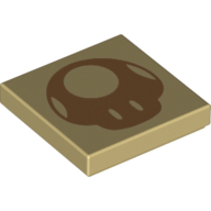 Tile 2 x 2 with Medium Nougat Super Mushroom Print (3068bpr0650)