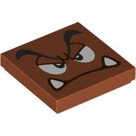 Tile 2 x 2 with Goomba Face, Annoyed Print (3068bpr0660)