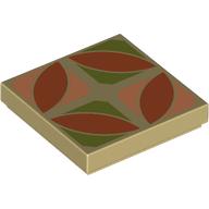 Tile 2 x 2 with Dark Orange, Olive Green, and Nougat Floor Tile Print (3068bpr0672)