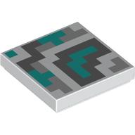 Tile 2 x 2 with Dark Turquoise, Dark, Light Bluish Grey Pixelated Shapes print (3068bpr0698)
