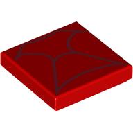 Tile 2 x 2 with Dark Red Webs print (3068bpr0701)