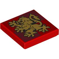 Tile 2 x 2 with Gold Lion, Gryffindor Crest print (3068bpr0703)