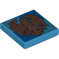 Tile 2 x 2 with Copper Raven, Ravenclaw Crest print (3068bpr0706)
