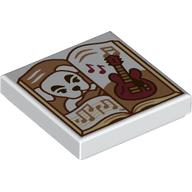 Tile 2 x 2 with Book, White Dog, Musical Notes, Guitar print (3068bpr0707)
