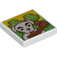Tile 2 x 2 with White Dog, Guitar, Trees print (3068bpr0708)