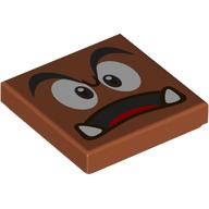Tile 2 x 2 with Goomba Face and Open Mouth, Tongue Print (3068bpr0725)