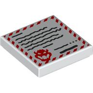 Tile 2 x 2 with Letter, Red Dashed Border, Bowser Head Outline, Black Scribbles print (3068bpr0729)