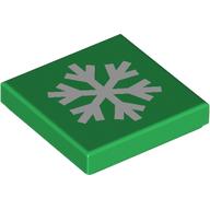 Tile 2 x 2 with White Snowflake print (3068bpr0743)