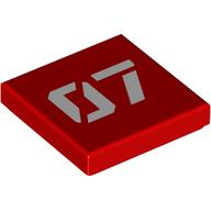 Tile 2 x 2 with Silver '07' print (3068bpr0750)