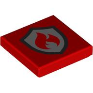 Tile 2 x 2 with Silver Fire Fighter Symbol print (3068bpr0751)