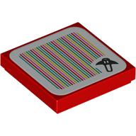 Tile 2 x 2 with Bat, Barcode print (Sticker) (3068bpr9301)