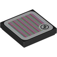 Tile 2 x 2 with 'W' in Circle (Wario), Barcode print (Sticker) (3068bpr9303)