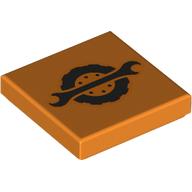 Tile 2 x 2 with Black Wrench/Tyre Logo print (3068bpr9317)